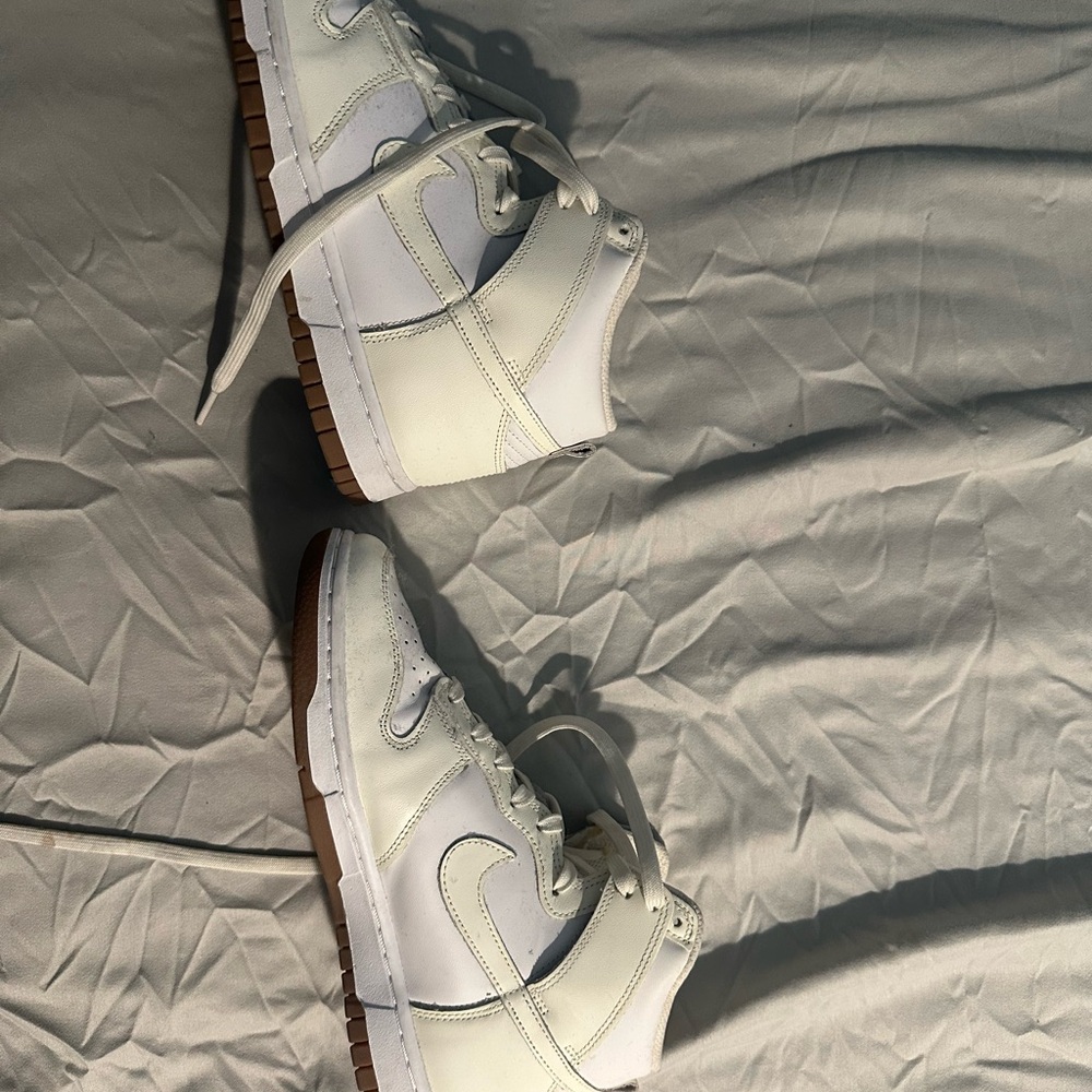 Nike Women's White and Gum Dunk High Sneakers